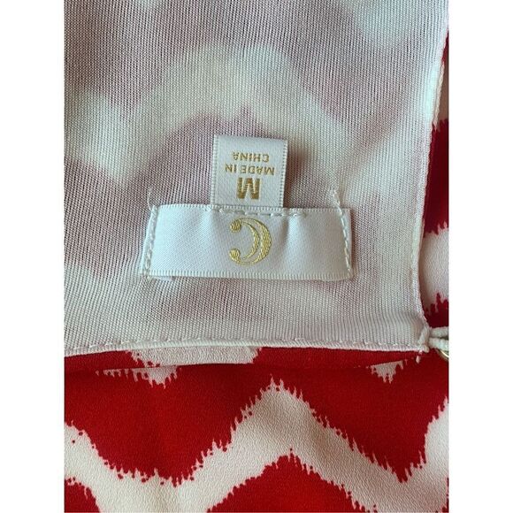 Charming Charlie Women's Red & White Zigzag Print Long-Sleeve Shift Dress Size M - Picture 5 of 5